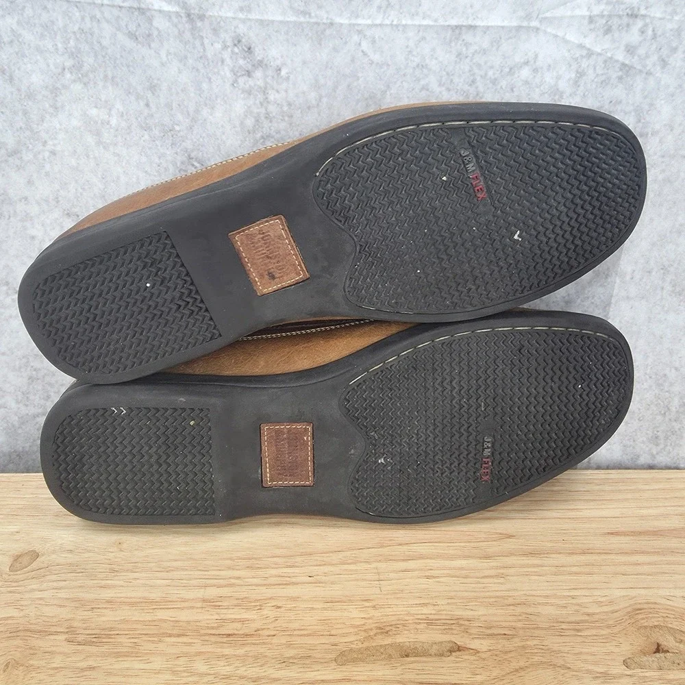 Johnston &‎ Murphy Loafers Mens 11 M Brown Weave Leather Slip On Shoes Brazil